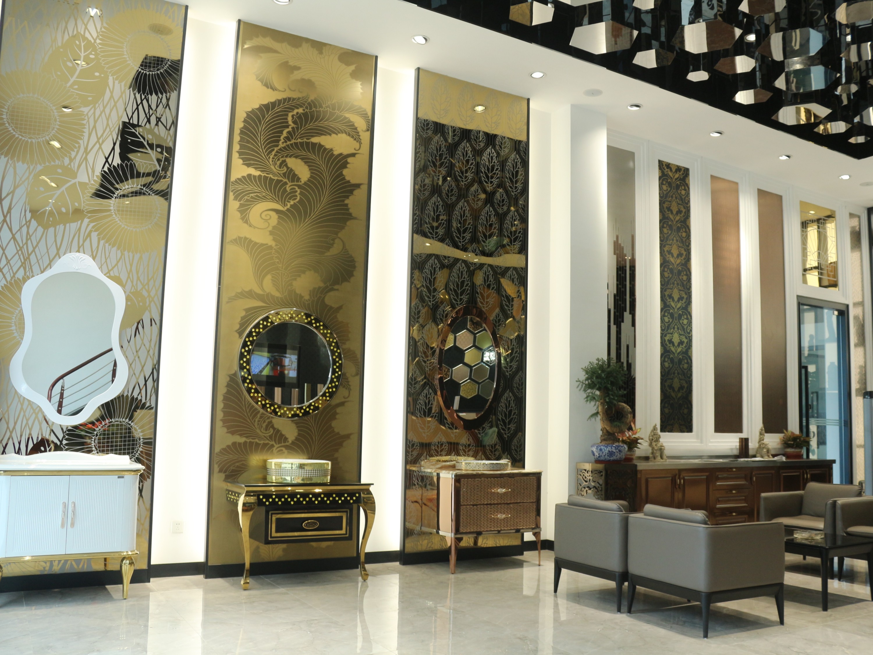 拉絲無指紋 不銹鋼裝飾板展廳